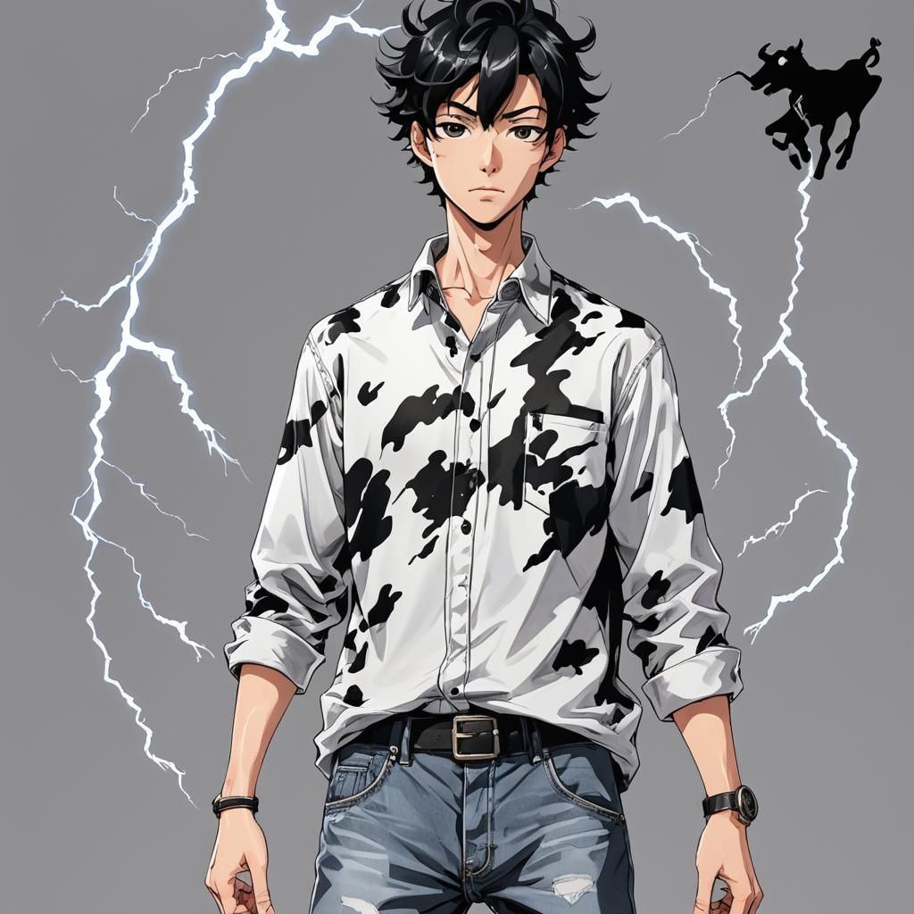 Lightning God in Anime Key Visual Style