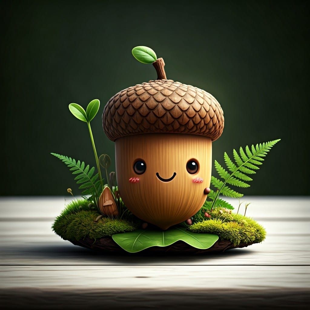 Cute Kawaii Mushroom Friends in Woodland Setting