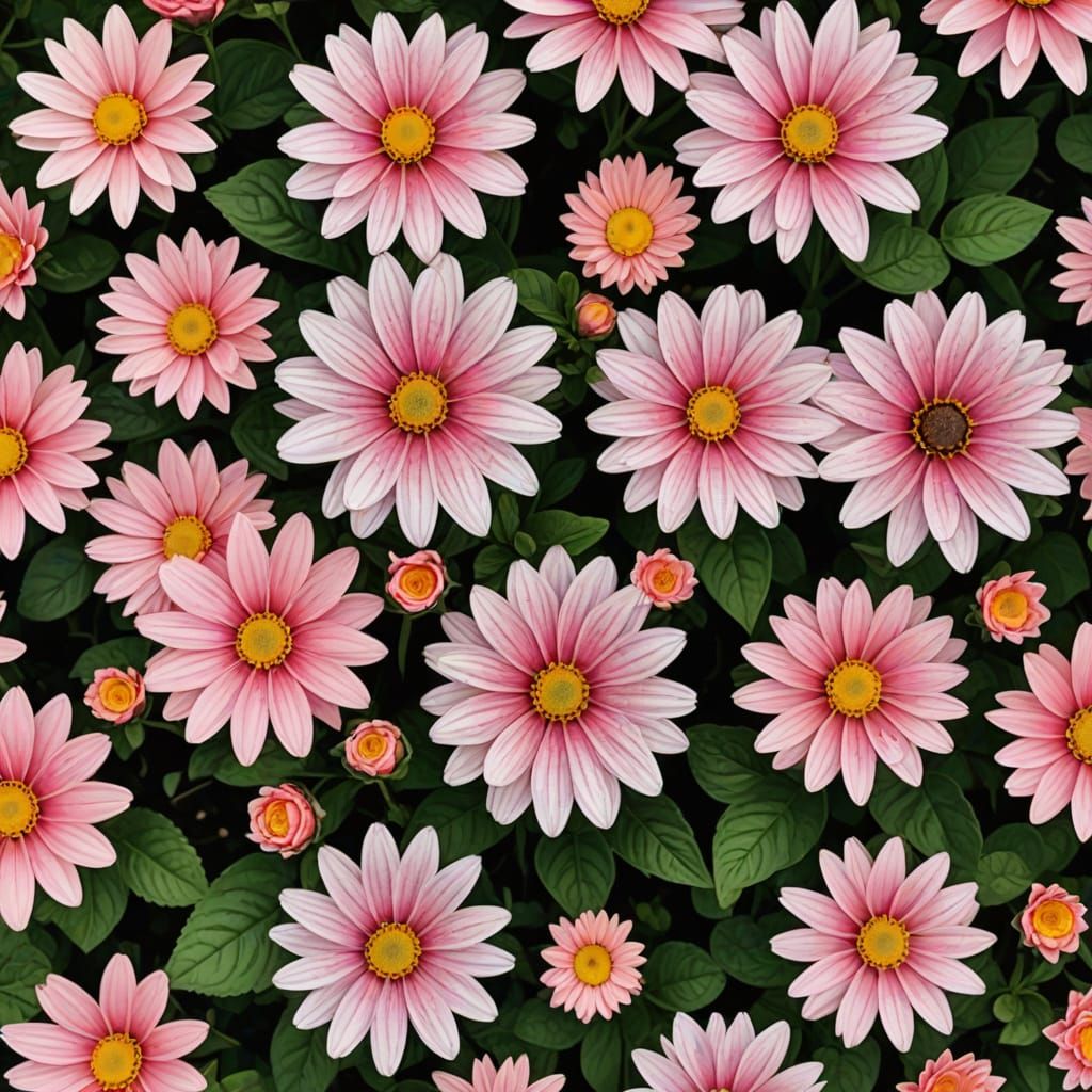 Vibrant Blooming Landscape in Whimsical Style