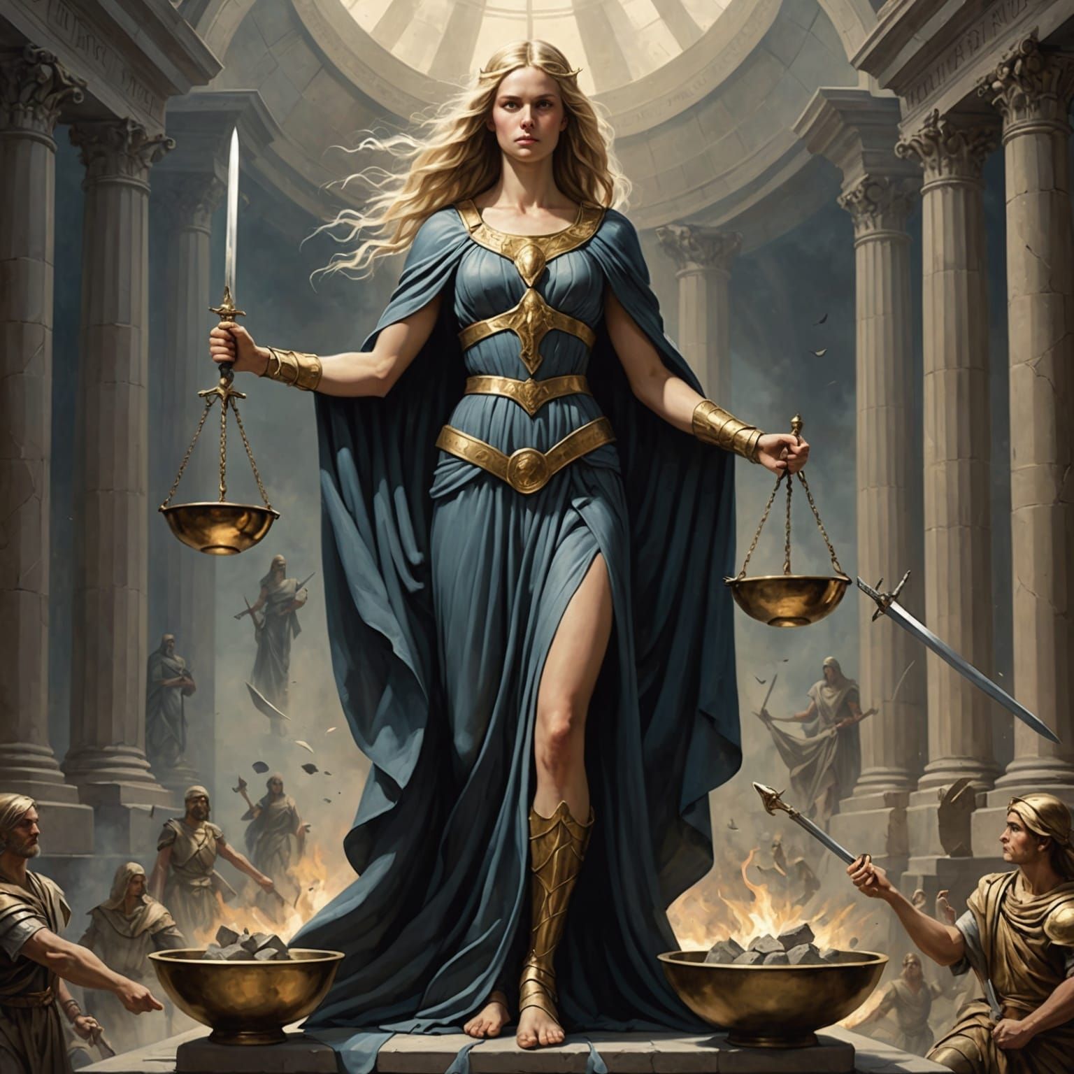Goddess of Justice Weighs the Fate of Earth