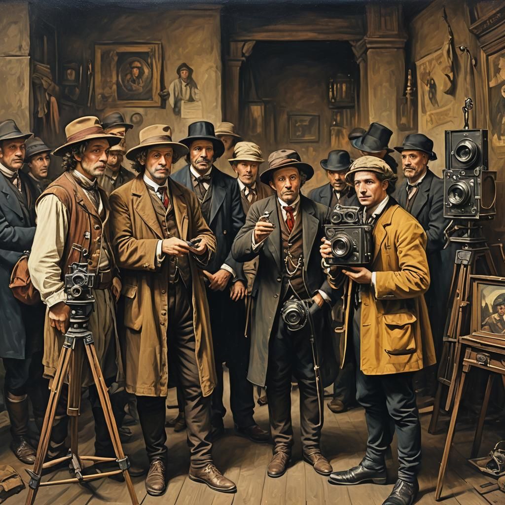 1920s Silent Film Set in Rembrandt Style