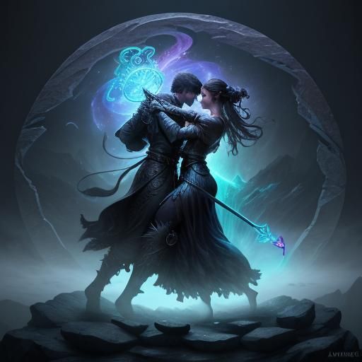 Fantasy Warrior Woman with Crystal Staff