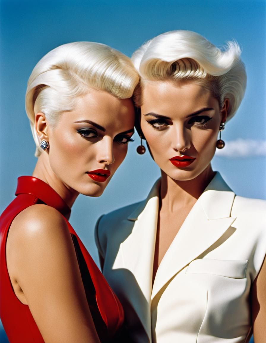 1950s Style: Two Glamorous Women in High Resolution