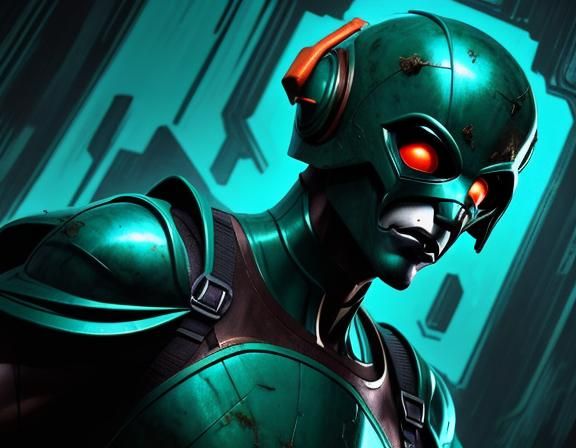 Verdigris Superhuman: Expressionist Digital Art