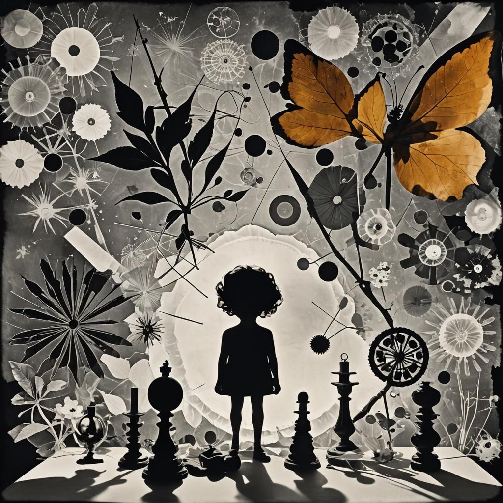 Man Ray Style Photogram with Found Objects