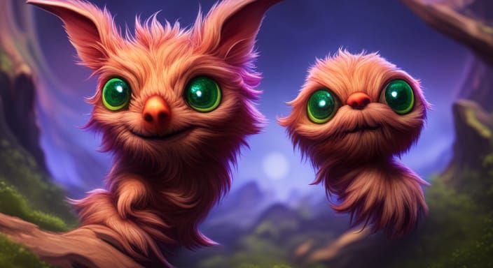 Kawaii Fuzzy Lumpkin Hand Puppet: Detailed Matte Painting