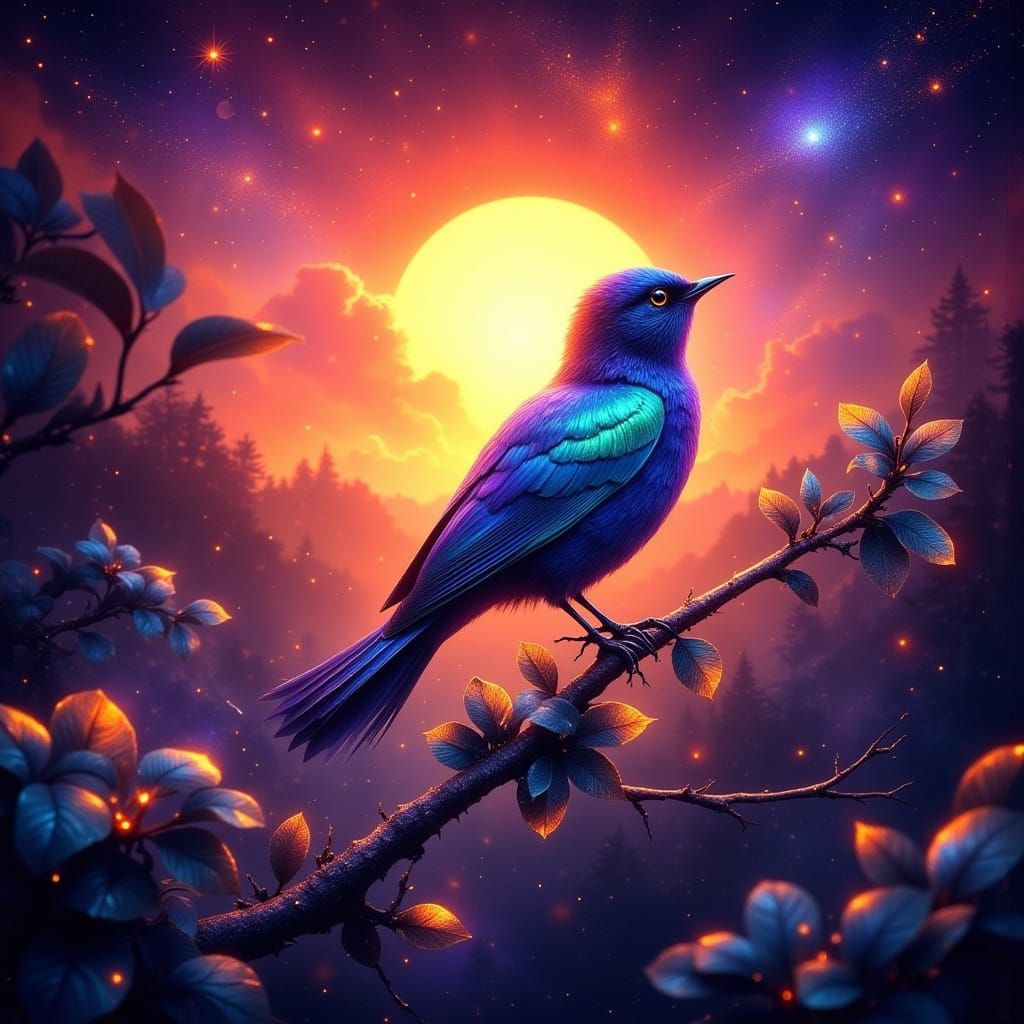 An iridiscent small bird 2