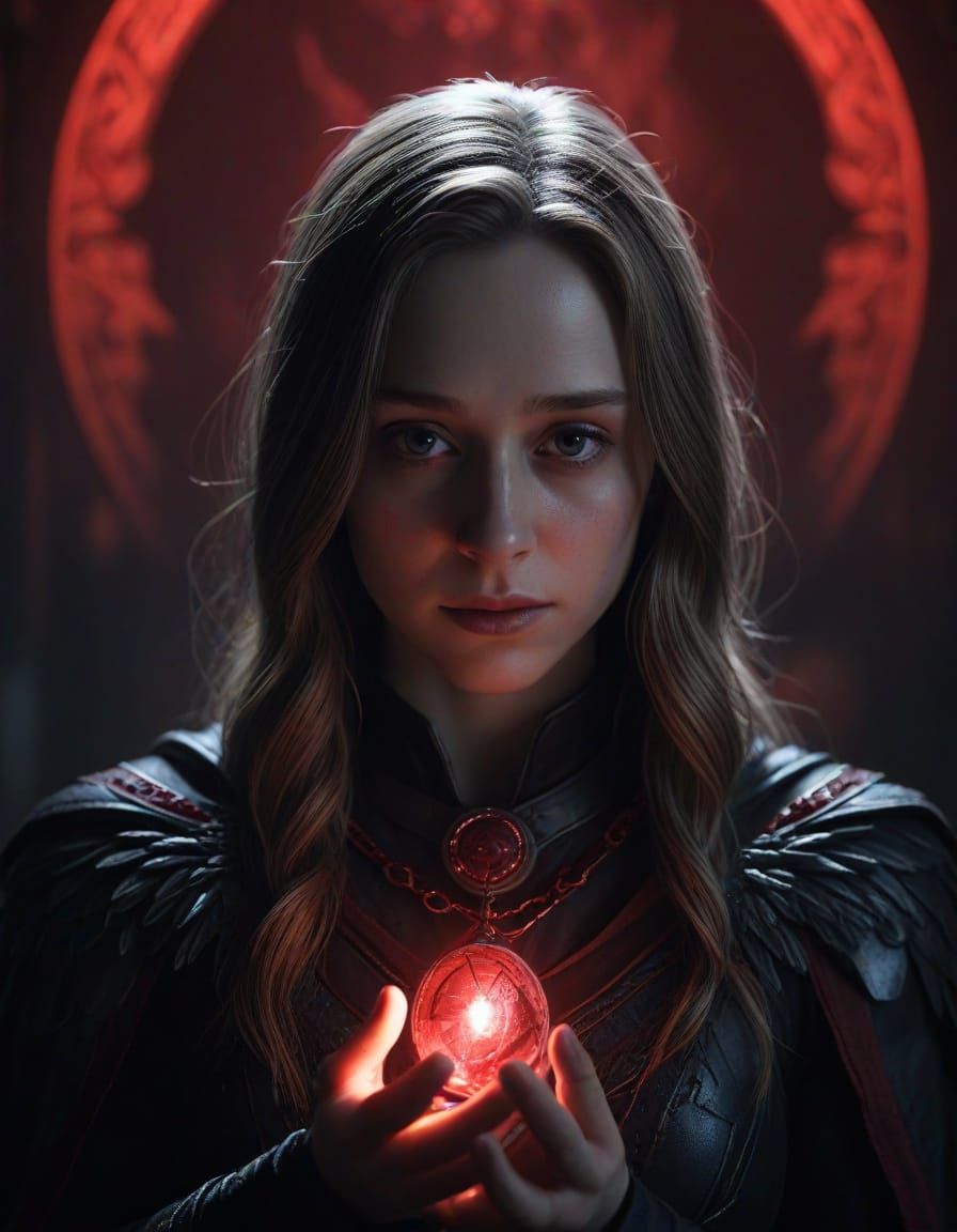 Taissa Farmiga as Raven with Soulstone Amulet