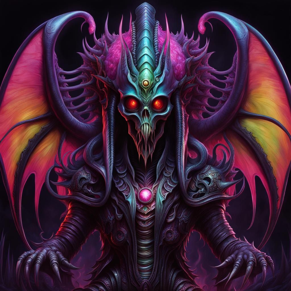 Ethereal Slaanesh Daemon in Giger Style