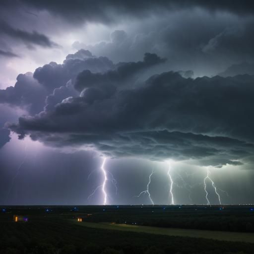 Dramatic Storm with Twister and Lightning