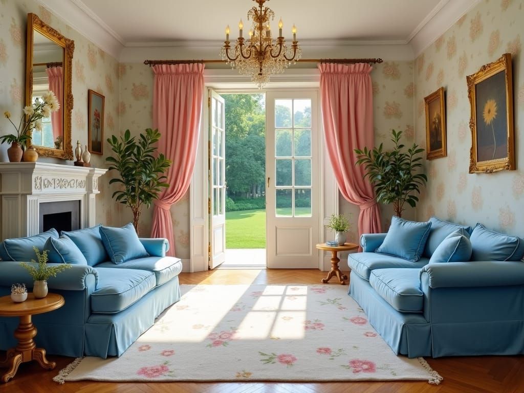 Lavish Sitting Room in Impressionist Style