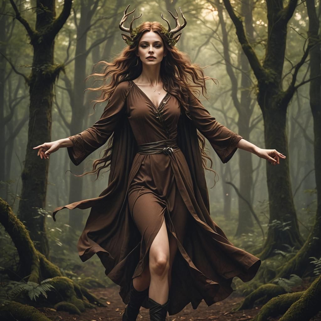 Dark Fey Dancing in Forest Glade