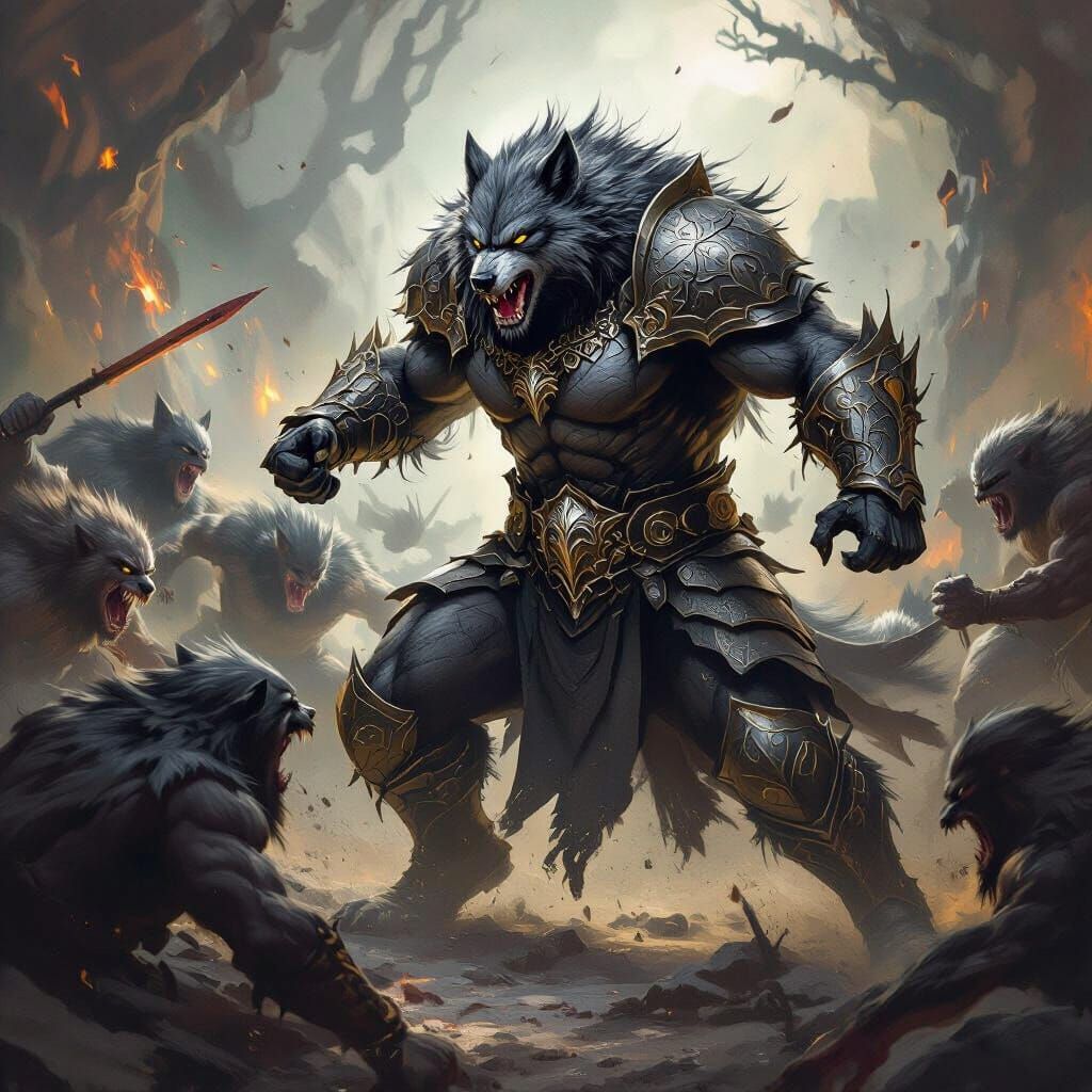 Werewolf King in Epic Battle with Unbreakable Armor