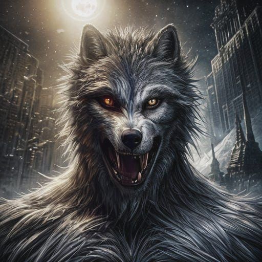 Werewolf Transformation Concept Art: Realistic Close-Up