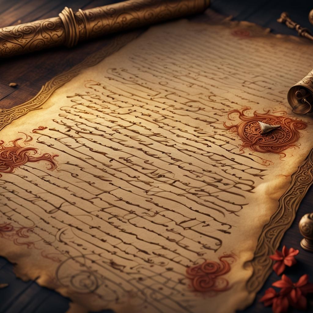 Elegant Handwriting on Aged Parchment