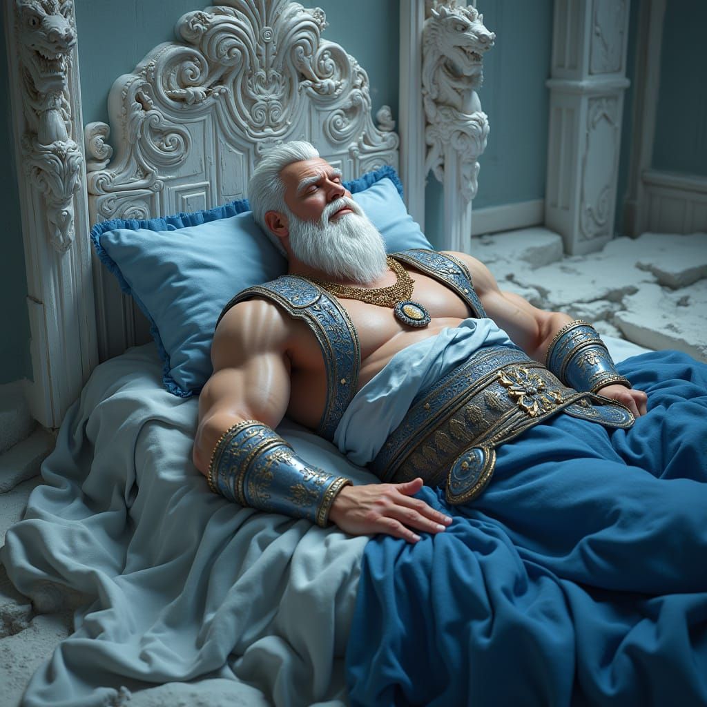 Heavily Muscled Man Sleeps: Fantasy Concept Art