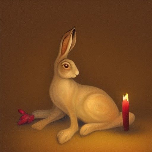 Detailed Matte Painting: Candle with Hare