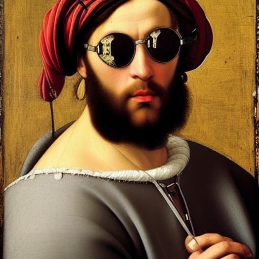 Gangster Rapper in Renaissance Painting Style