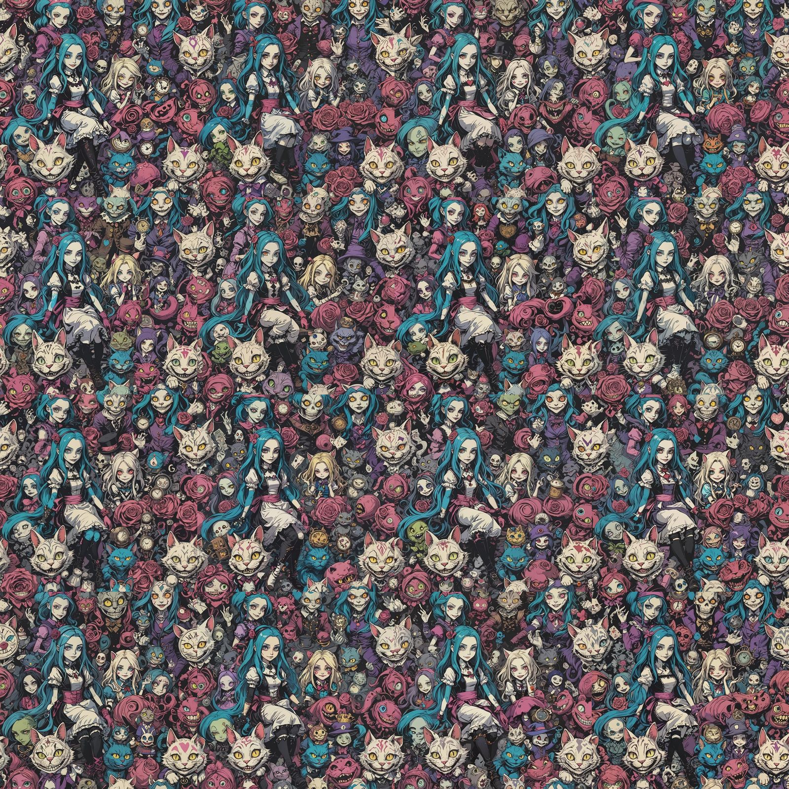 Jinx and Cheshire Cat Fusion Illustration