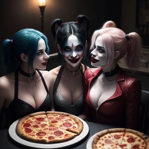 Demons, Joker, and Harley Quinn: Romantic Pizza Night