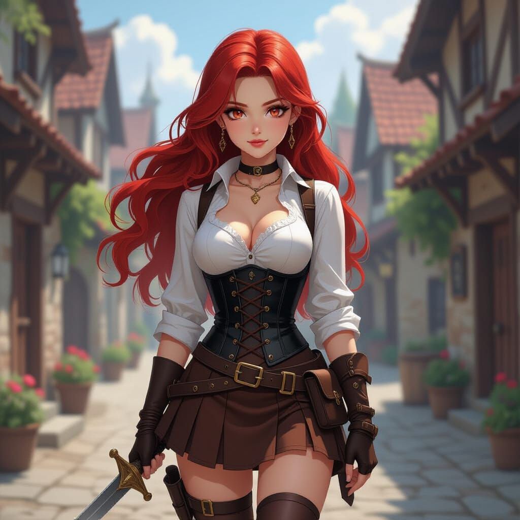 Eris Boreas Greyrat: Real-Person Portrait in Vibrant Style