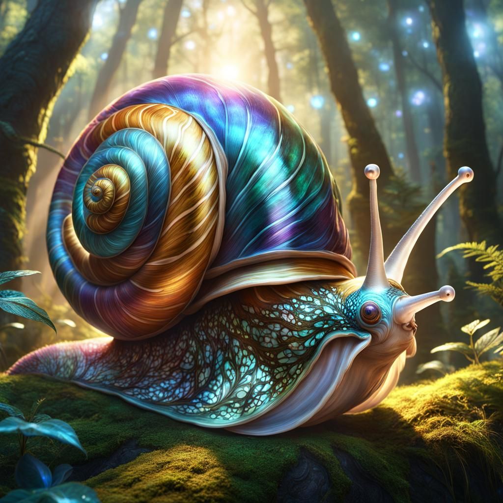 Gigantic Fighting Snail in Enchanted Forest