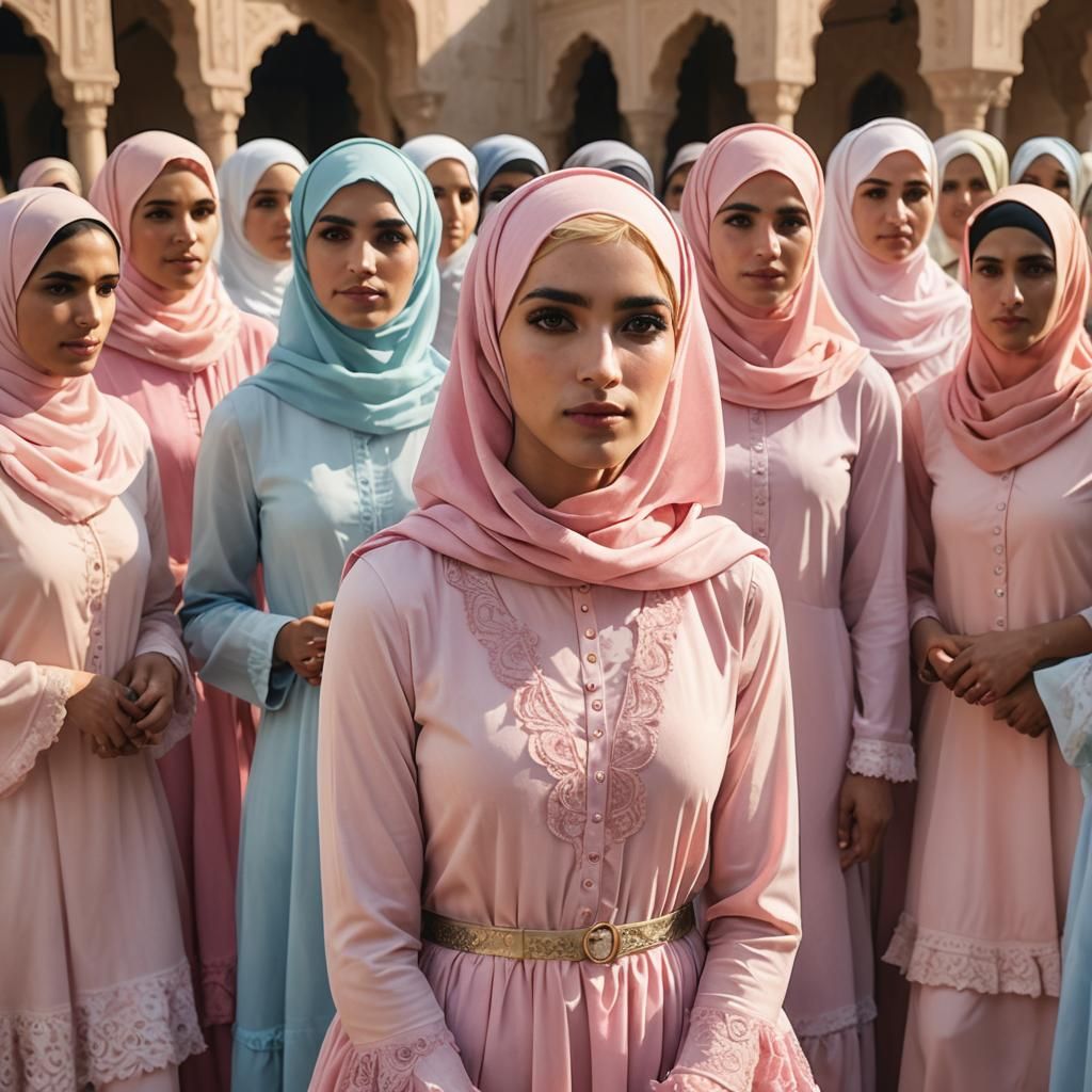 Cross-Dresser Surrounded by Muslim Women: Concept Art