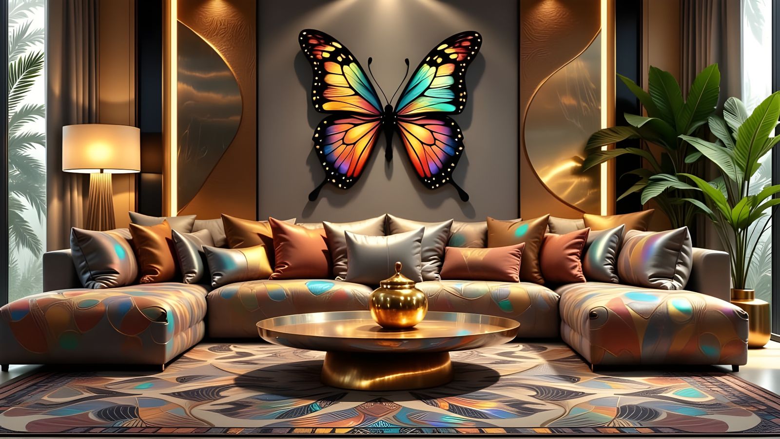 Moroccan Salon: Iridescent Butterfly Silk Seating