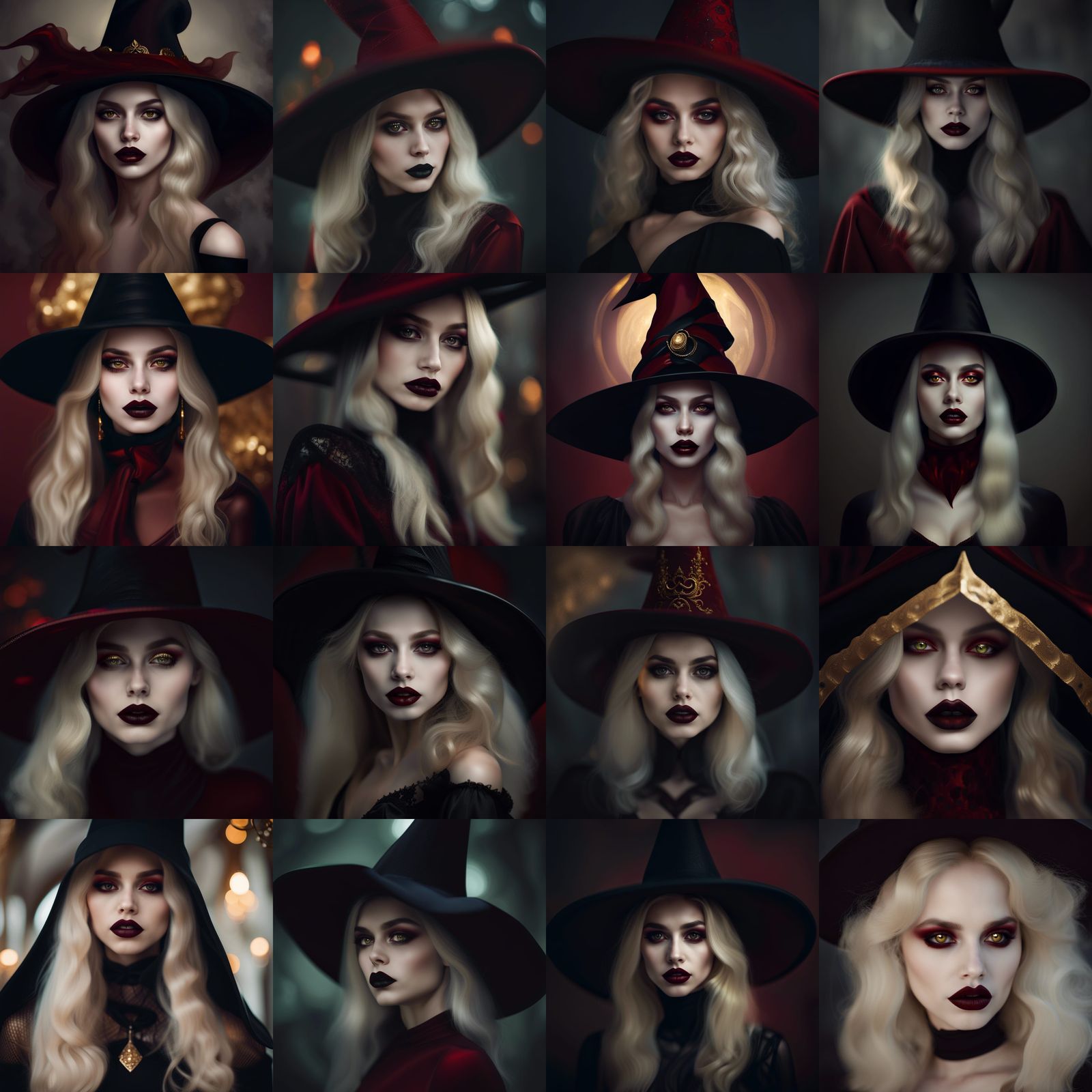 Eerie Beauty: A Witch with Golden Eyes