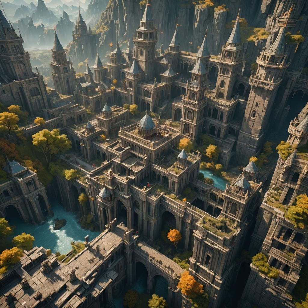 Fantastical Army in Detailed Matte Painting