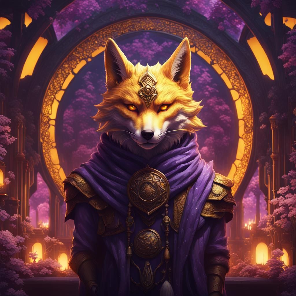 Kitsune in Dark Fantasy Style