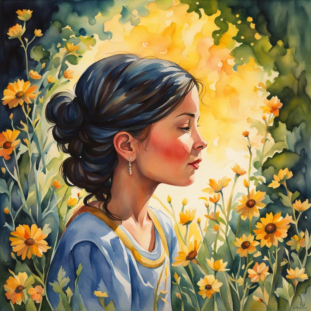 Watercolor Painting of Friendship and Love