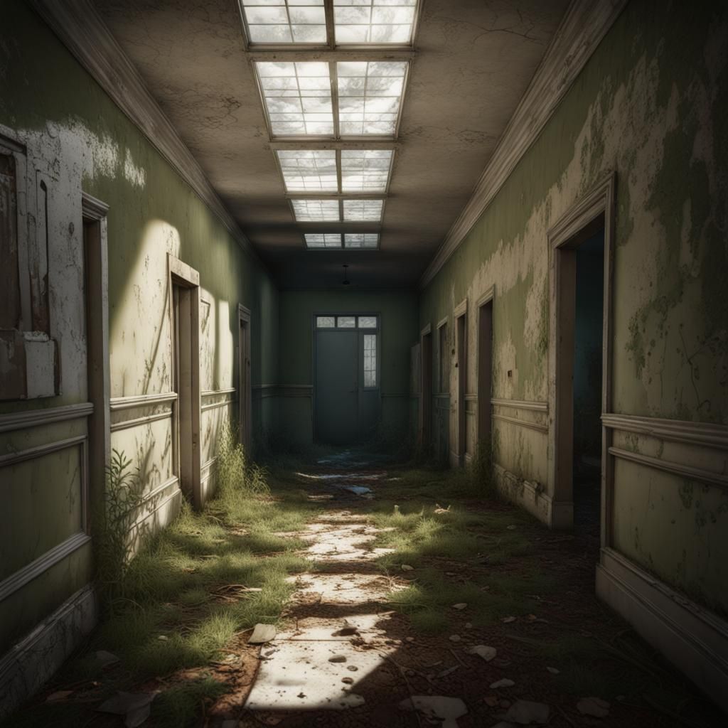 Haunted Asylum Corridor in Photorealistic Style