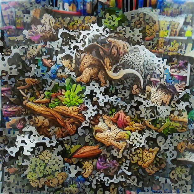 Intricate Jigsaw Puzzle with Interlocking Pieces