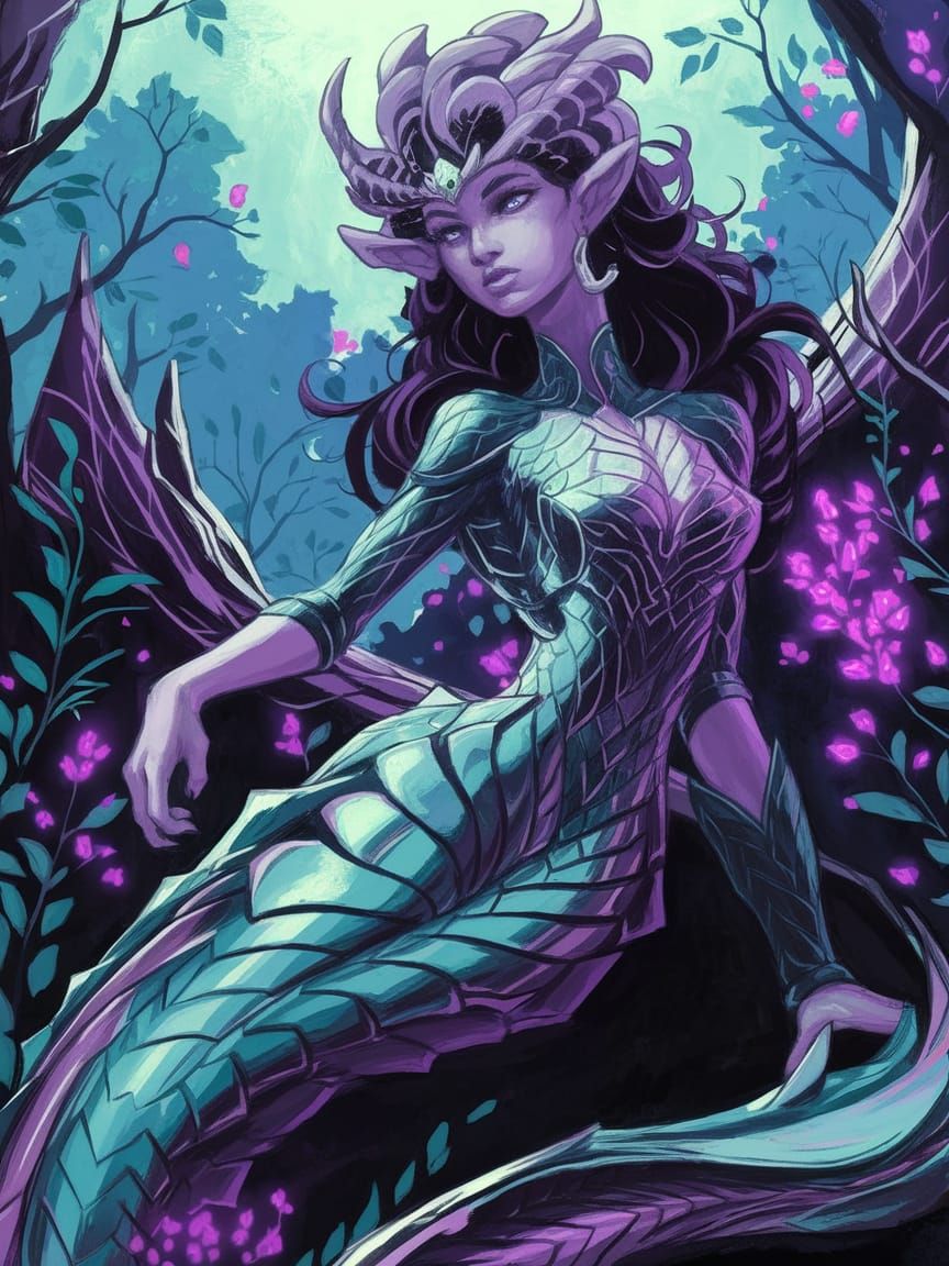 Majestic Dragon in Lush Fantasy Realm