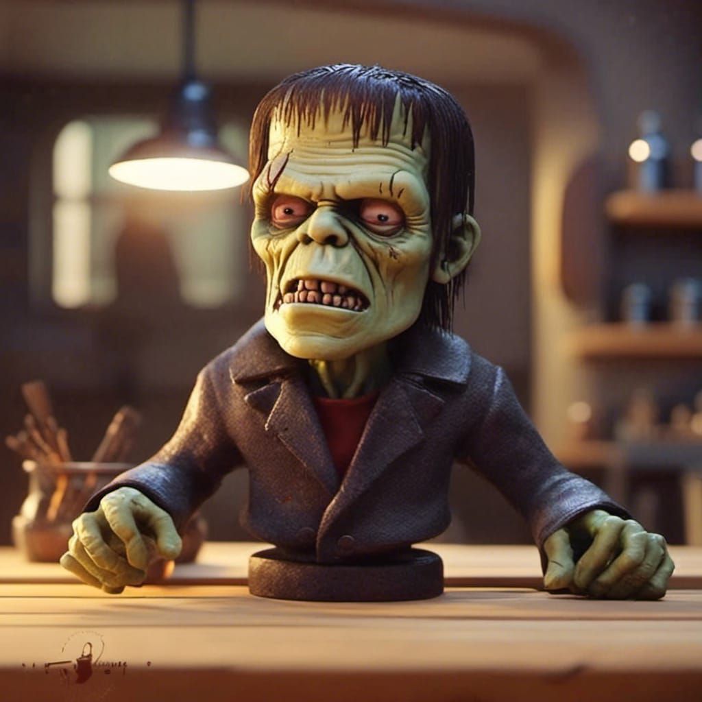 Chibi Anime Character in Laboratory, Pixar Style