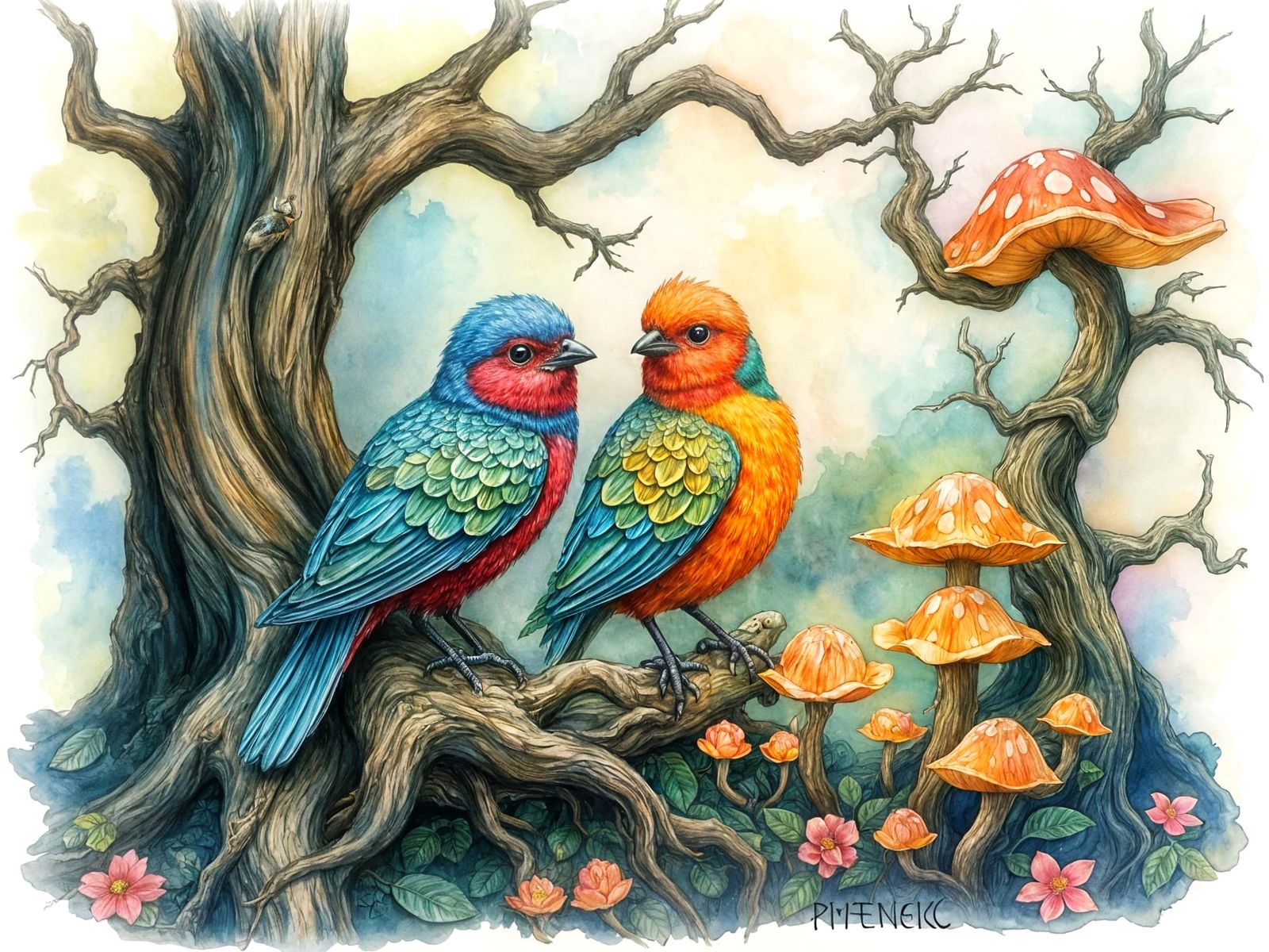 Fantastical Birds Nest Amidst Ancient Forest Canopy