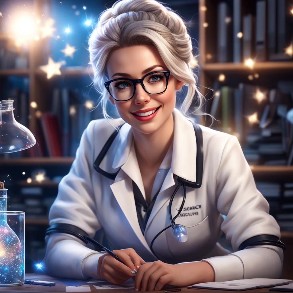 Scientist Girl in Lab: Realistic High-Resolution Image