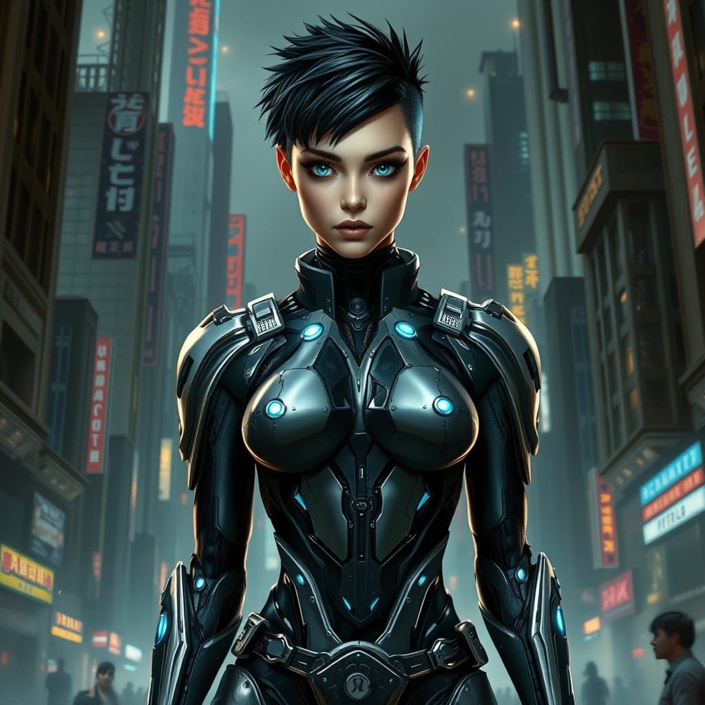 Cybernetic Warrior in Dark Metropolis