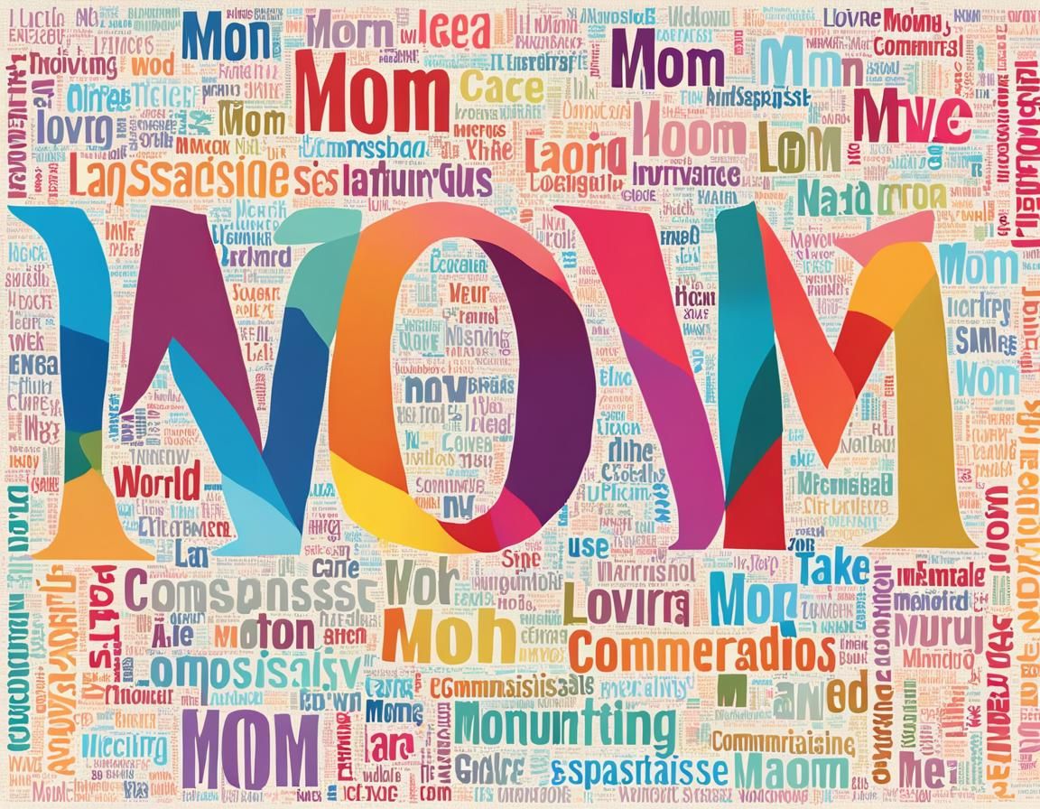 Colorful Mom Word Cloud: Loving Attributes