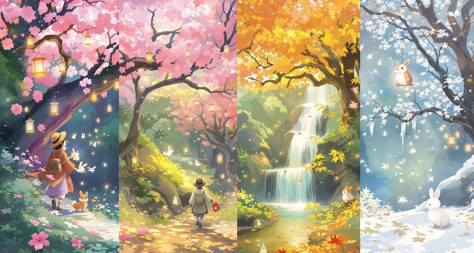 Surreal Forest Adventure in Studio Ghibli Style