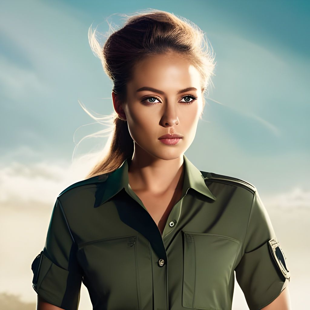 Female Jungle Explorer in Golden Hour Sunlight