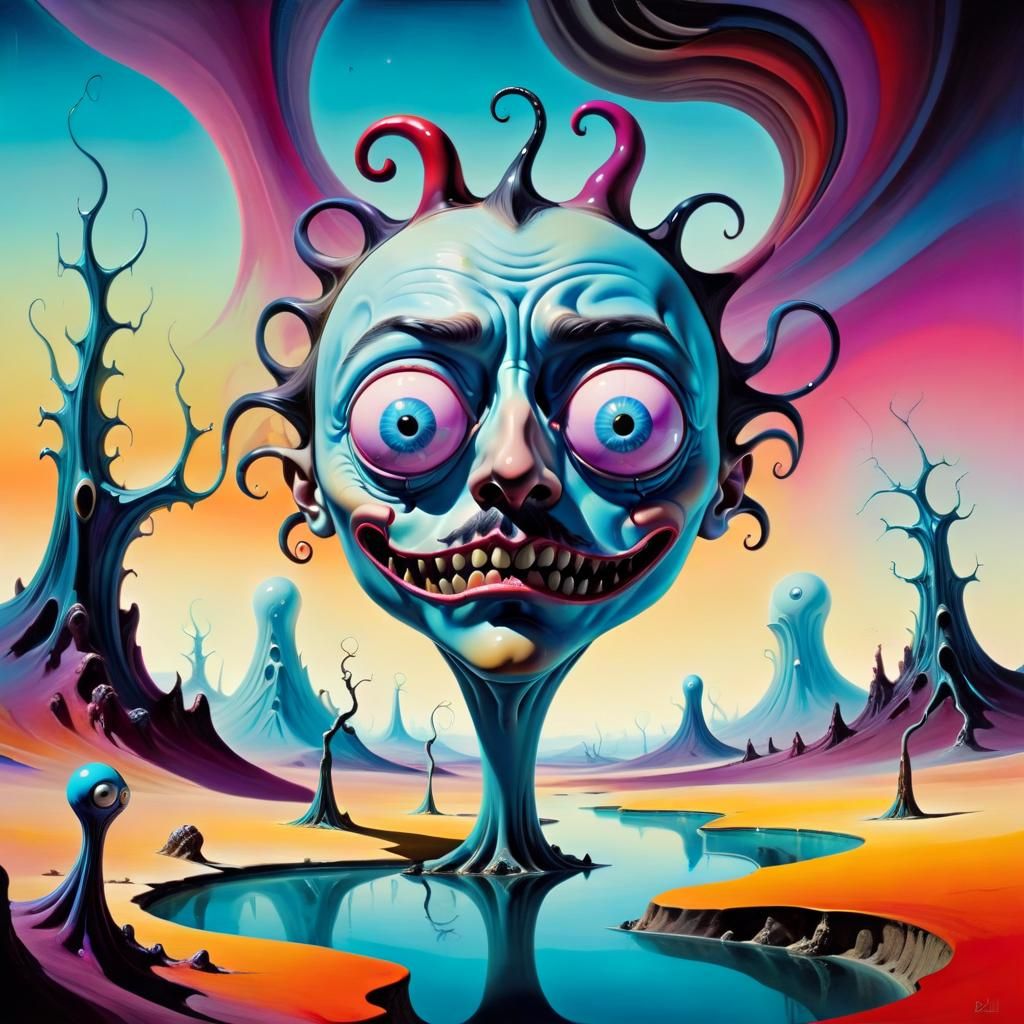 Surreal Creature in Dreamlike Landscape