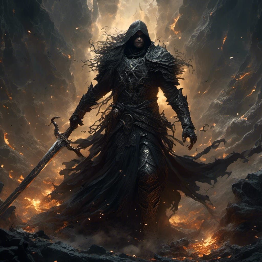 Ethereal Warriors in a Smoldering Shadow Realm