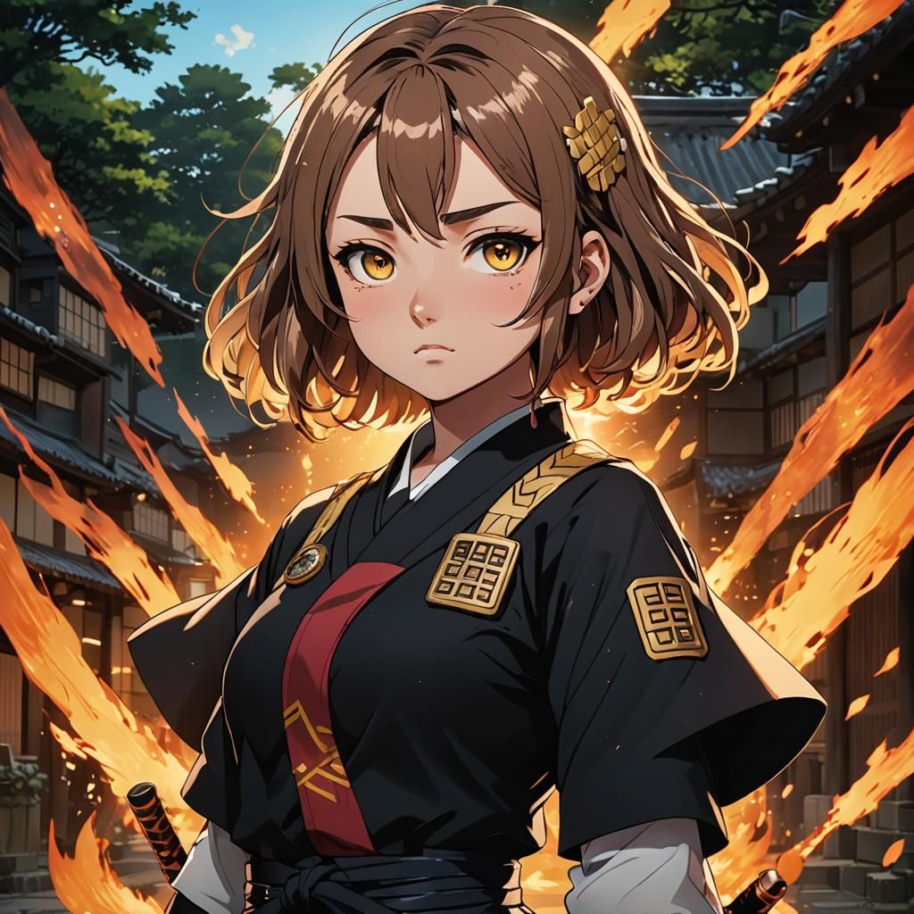 Demon Slayer Girl in Anime Style