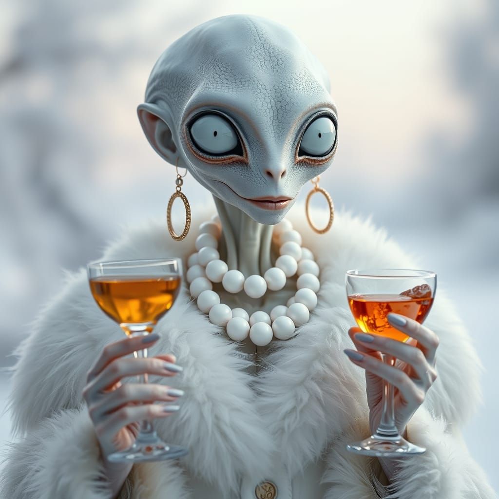 Alien Fashion Portrait in High-End Digital Art Style