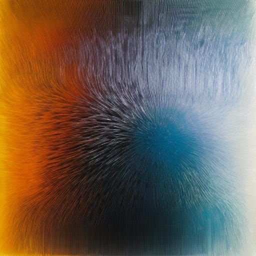 Fluffy Robot with Rainbow Tonal Gradient