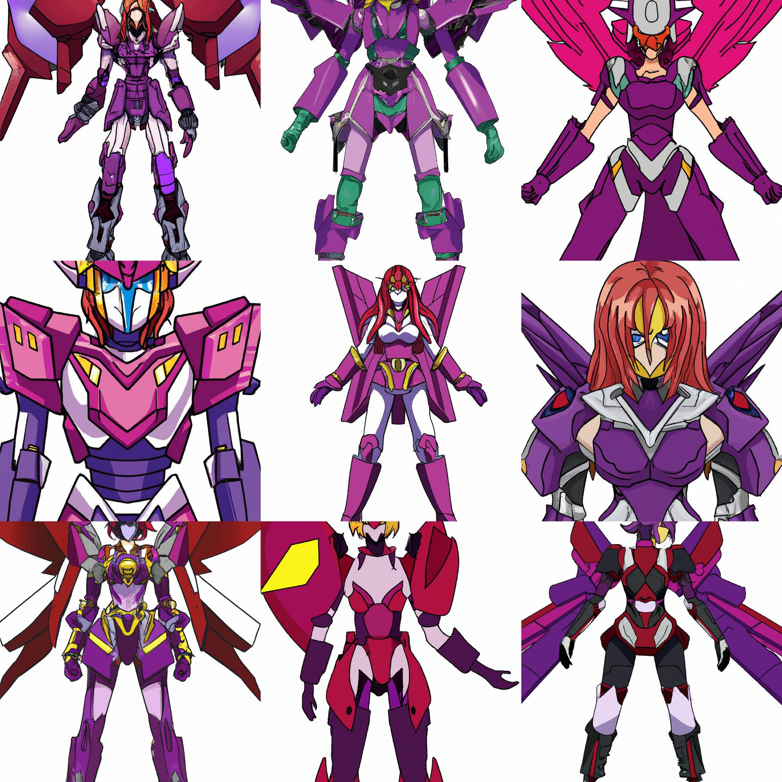 Lunamaria Hawk Gundam, red violet haired woman giant mech suit anime