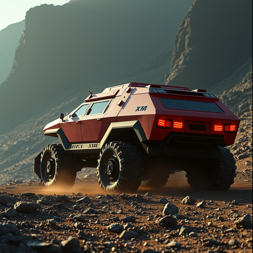 Red Citroën XM Tank Concept: Cinematic Film Still