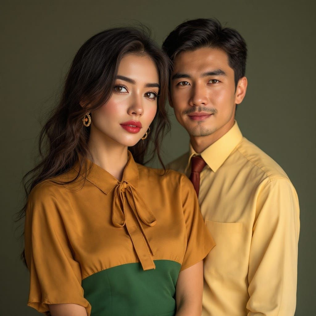 Elegant Couple in Complementary Colors